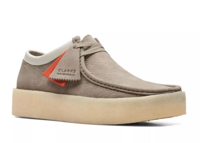 Clarks Grey Nubuck Wallabee Cup Mens Casual Shoes 26165538