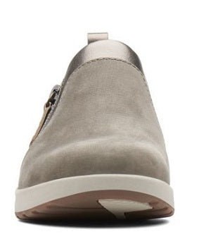 Clarks Taupe Combi Womens Un Adorn Zip Comfort Shoe UN-ADORN