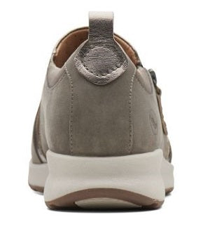 Clarks Taupe Combi Womens Un Adorn Zip Comfort Shoe UN-ADORN