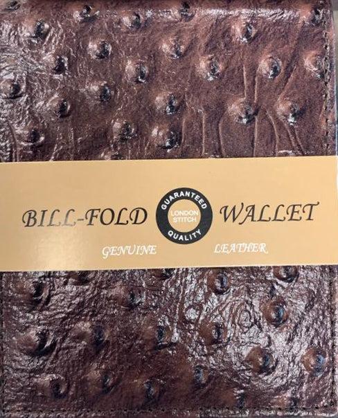 Classic Look Brown Ostrich Print Bi-fold Wallet 1515