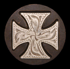 CO570 Silver/Brown Maltese Cross Womens Concho