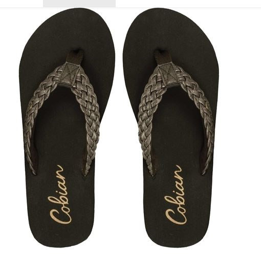 Cobian Iridescent Bronze Womens Braided Flip Flop BRB10