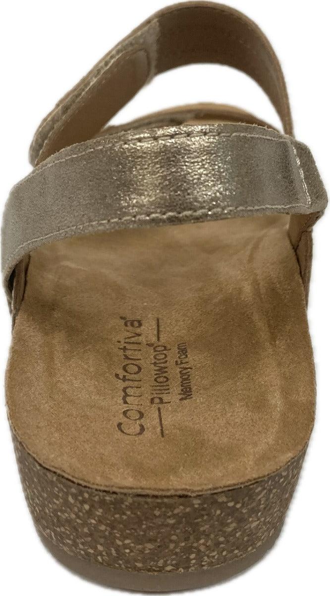 Comfortiva By Sofft Gold Gevira Women's Adjustable Wedge Sandals CT0023803