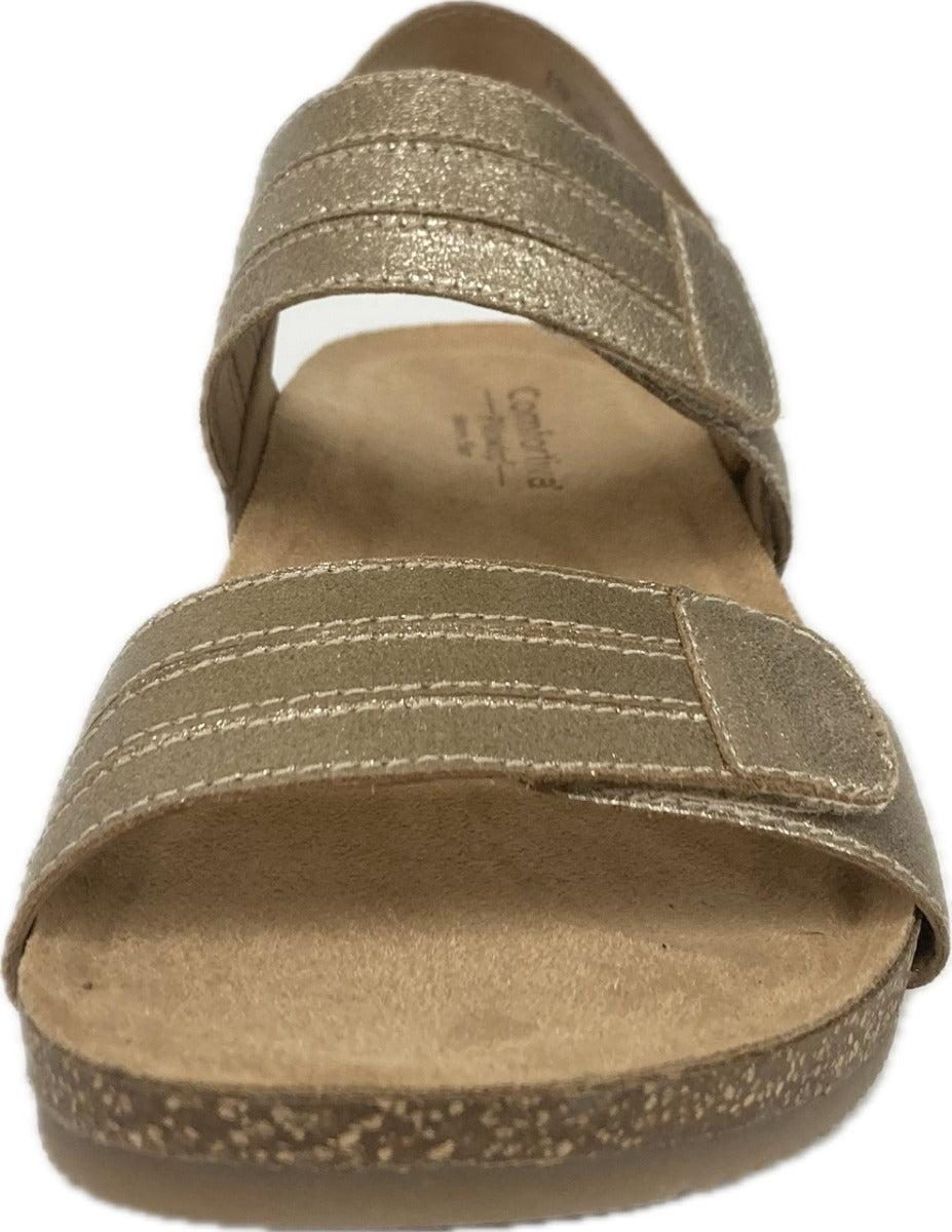 Comfortiva By Sofft Gold Gevira Women's Adjustable Wedge Sandals CT0023803