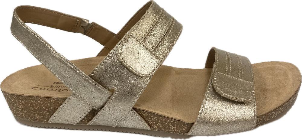 Comfortiva by Sofft Gold Gevira Women's Adjustable Wedge Sandals CT0023803