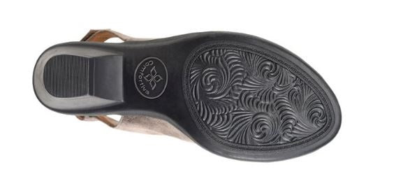 Comfortiva Faye Women's Smoke Foil Suede Sling Black Strap Open Toe Comfort Sandal 8330091