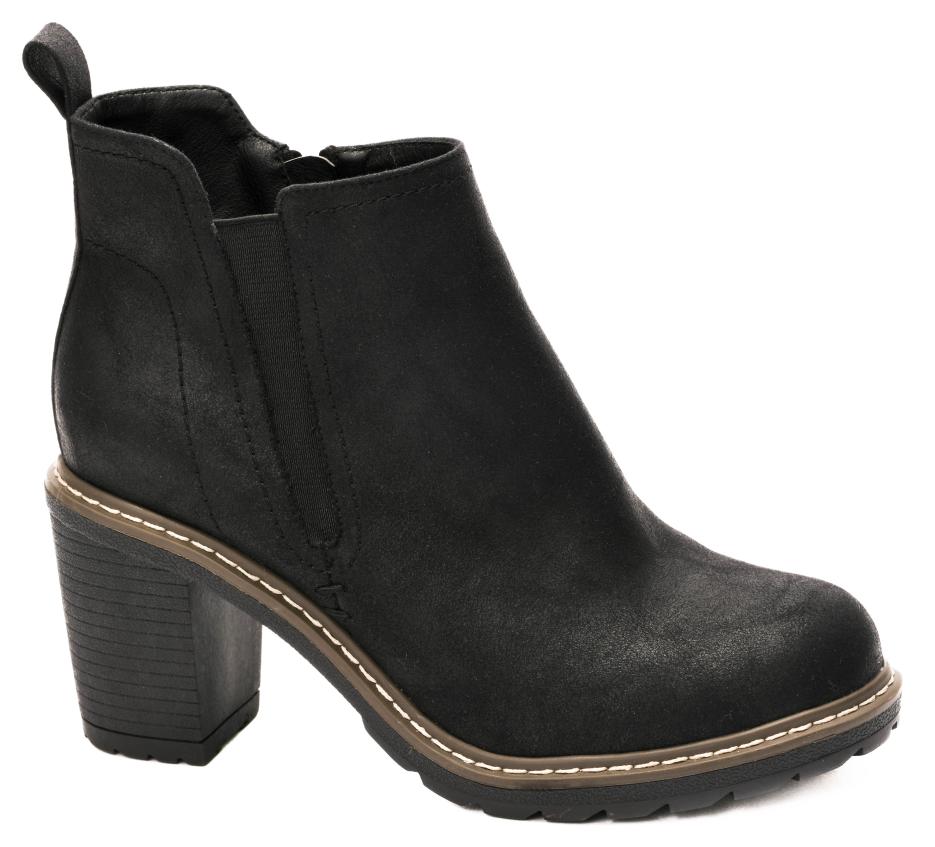 Corky's Black Oiled Bite Me Heeled Bootie 80-0245-BLACK