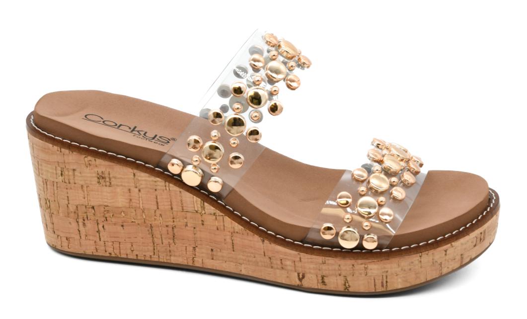 Corky's Clear Bad Habit Women's Wedge Sandals 10-0169