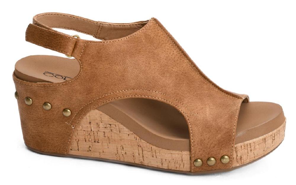 Corky's Cognac Wash Metallic Carley Women's Wedge Sandals 30-5316
