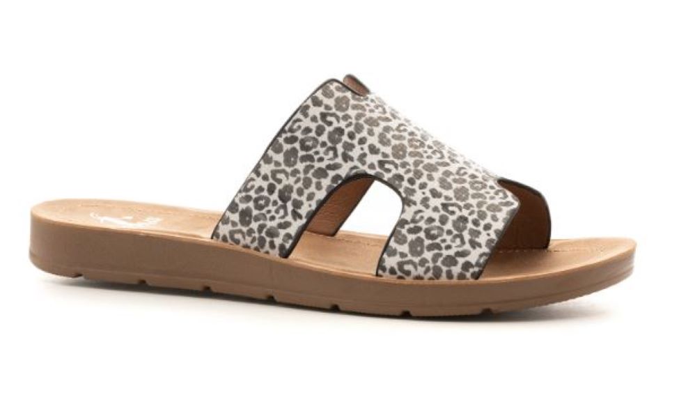 Corky's Grey Leopard Bogalusa Women's Slip On Sandal BOGALUSA