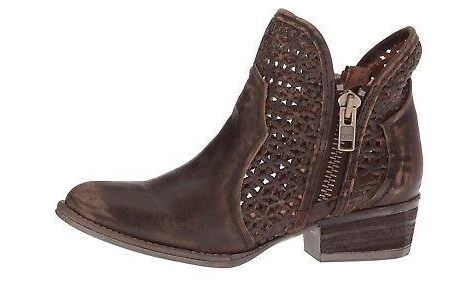 Corral Brown Cutout Shortie Womens Boots Q5019