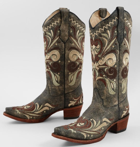 Corral Brown Distressed Leather Western Womens Boots L5438