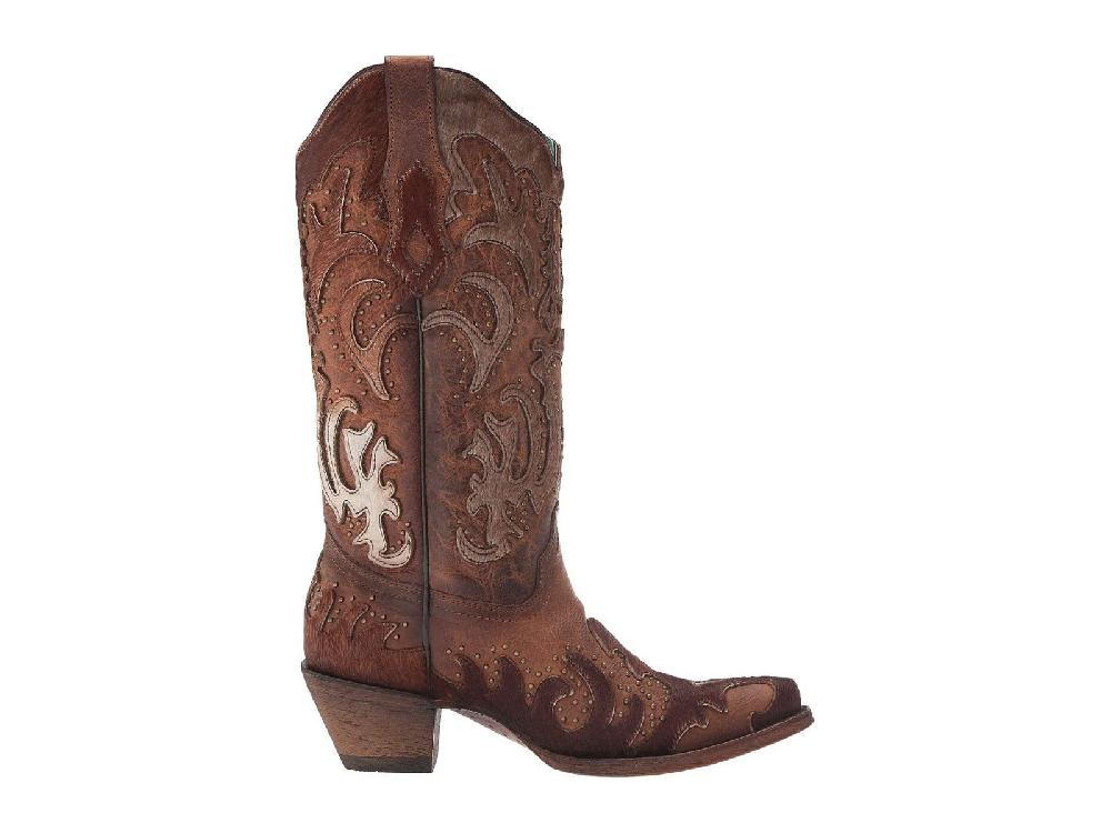 Corral Brown Womens Snip Toe Western Boots C3576