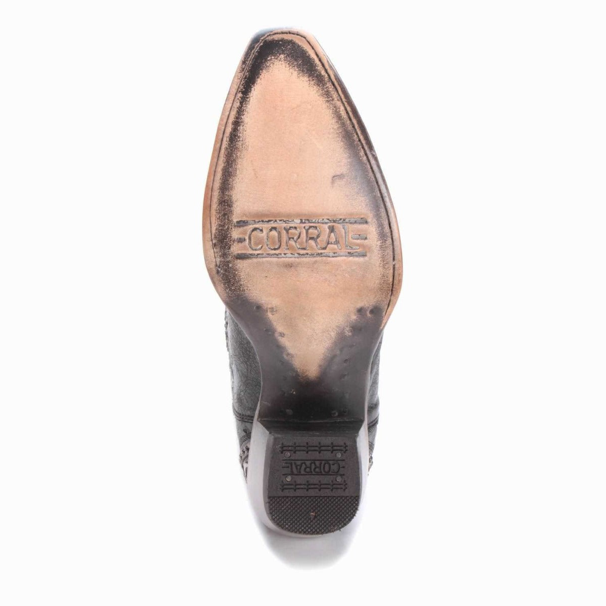 Corral Distressed Black Womens Snip Toe Western Boots E1540