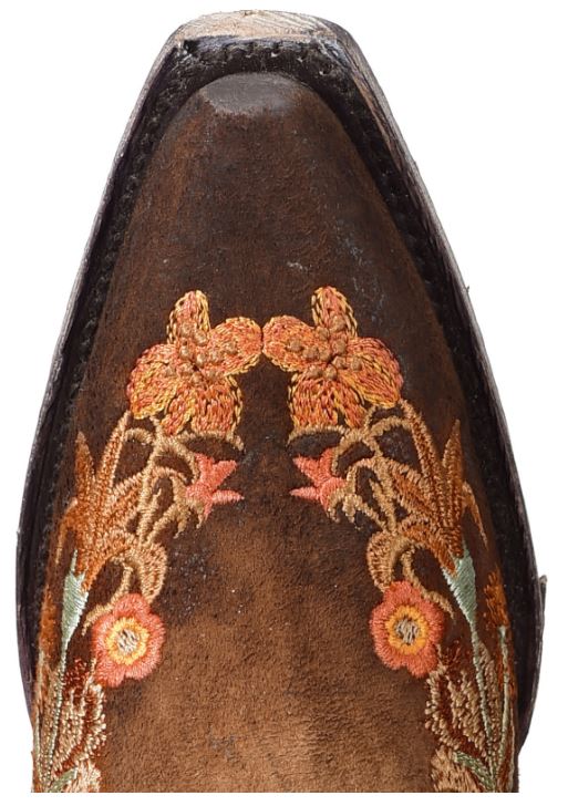 Corral Floral Embroidered Lamb Leather Womens Snip Toe Western Boots A3597