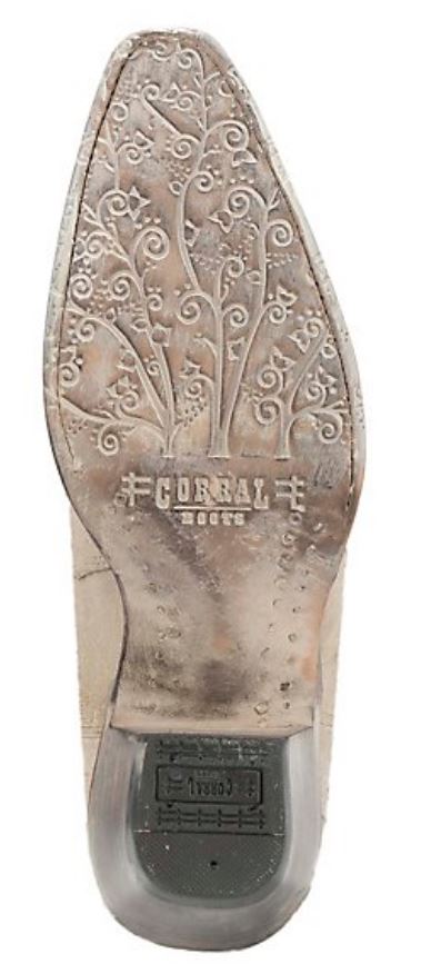 Corral Glitter And Crystal Inlay White Wedding Womens Boots A3322