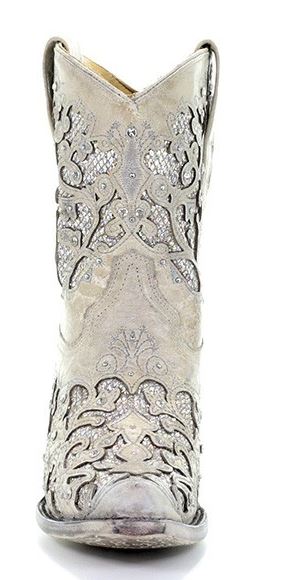 Corral Glitter Inlay & Crystals Womens Short Western Boots A3550