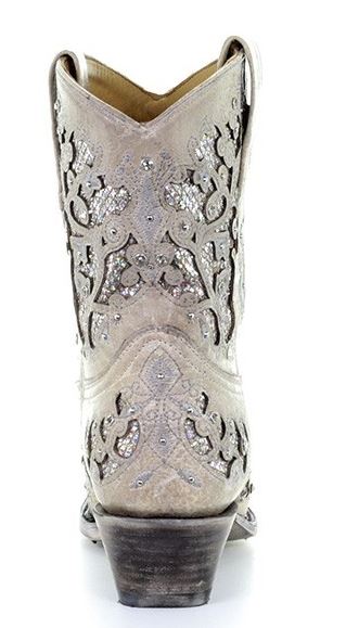 Corral Glitter Inlay & Crystals Womens Short Western Boots A3550