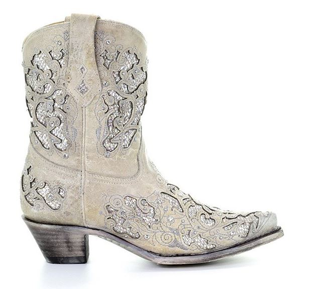 Corral Glitter Inlay & Crystals Womens Short Western Boots A3550