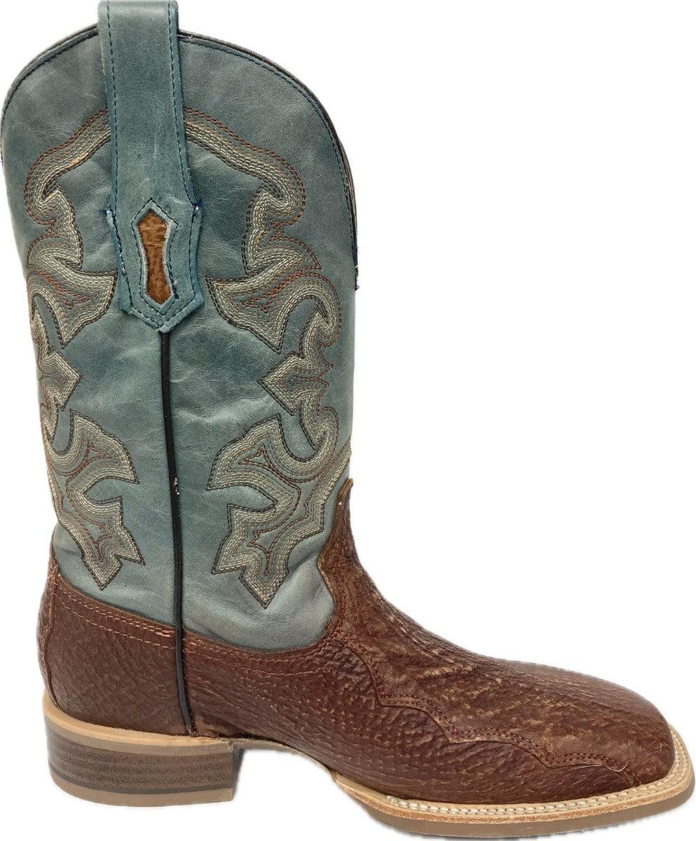 Corral Honey Blue/Brown Men's Wide Square Toe Shark Western Boots A4421
