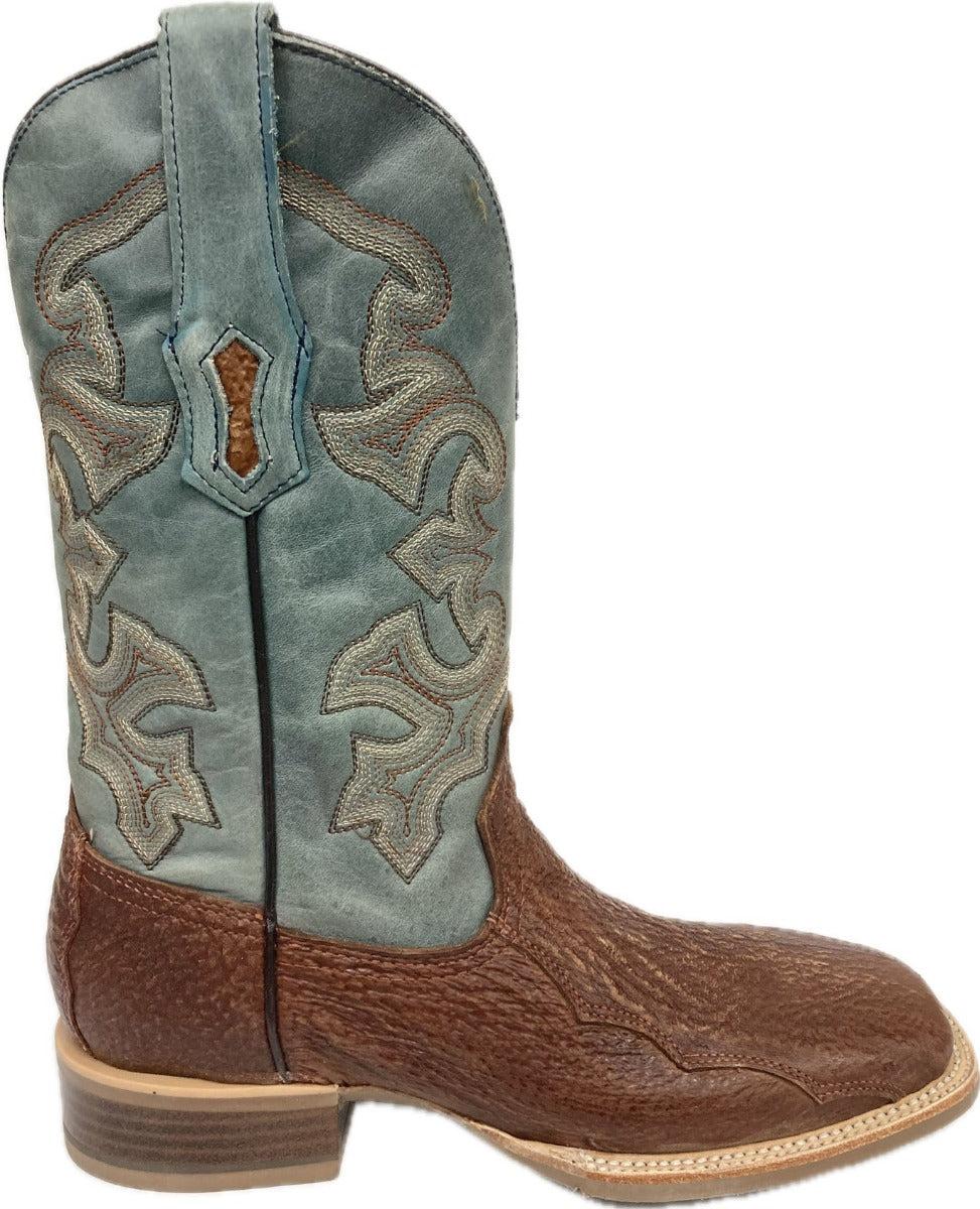 Corral Honey Blue/Brown Men's Wide Square Toe Shark Western Boots A4421