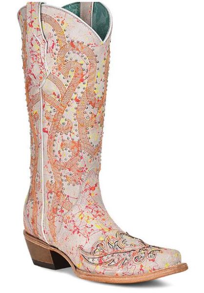 Corral Multi Color Neon Snip Toe 13 inch Women's Western Boots C3980