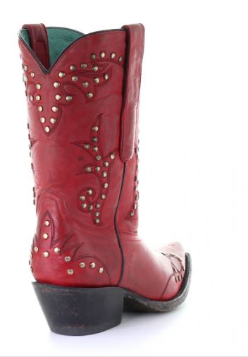 Corral Red Vintage Embroidery And Studs Womens Short Boots G1501