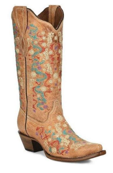 Corral Sand Embroidery Snip Toe Women's Western Boots L2065