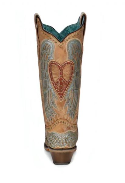 Corral Tan Sandheart And Wings Overlay Womens Western Boots A4235