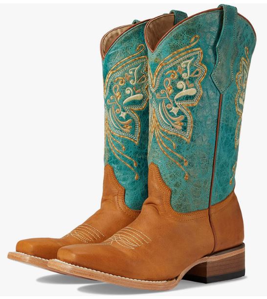 Corral Tan/Turquoise Kids Western Boots J7114