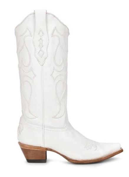 Corral White Embroidered Snip Toe Womens Boots Z5046