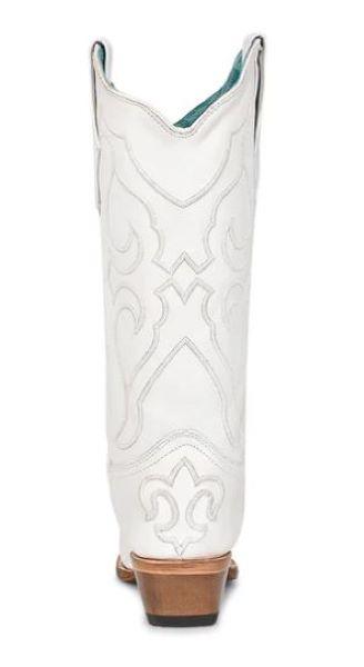 Corral White Embroidered Snip Toe Womens Boots Z5046