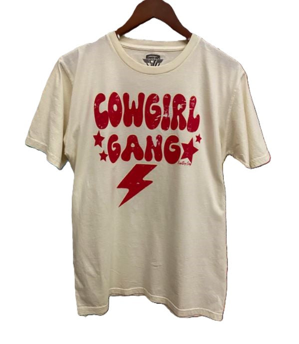 Country Deep White Cowgirl Gang Unisex Relaxed T-Shirt DRPTCOGANW