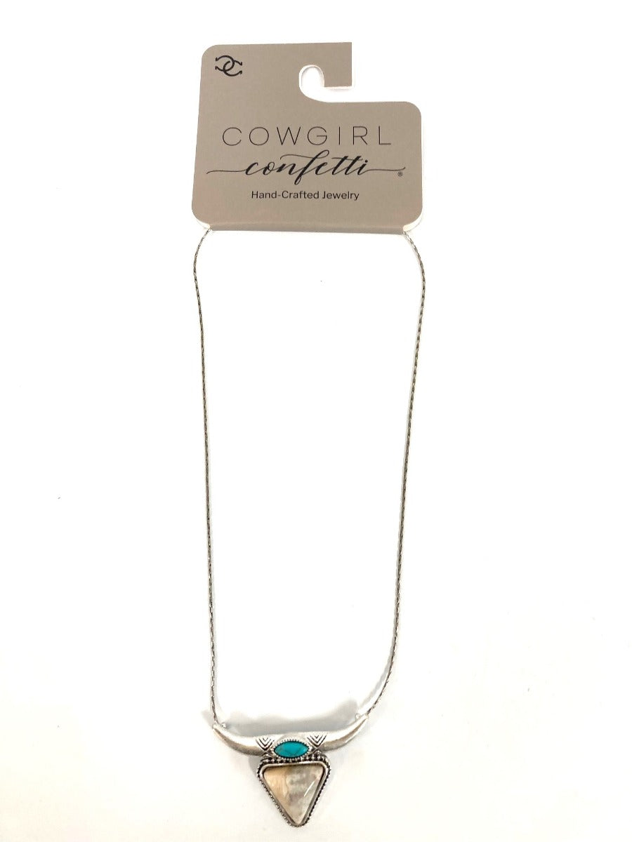 Cowgirl Confetti Steerhead Necklace CCNEC111