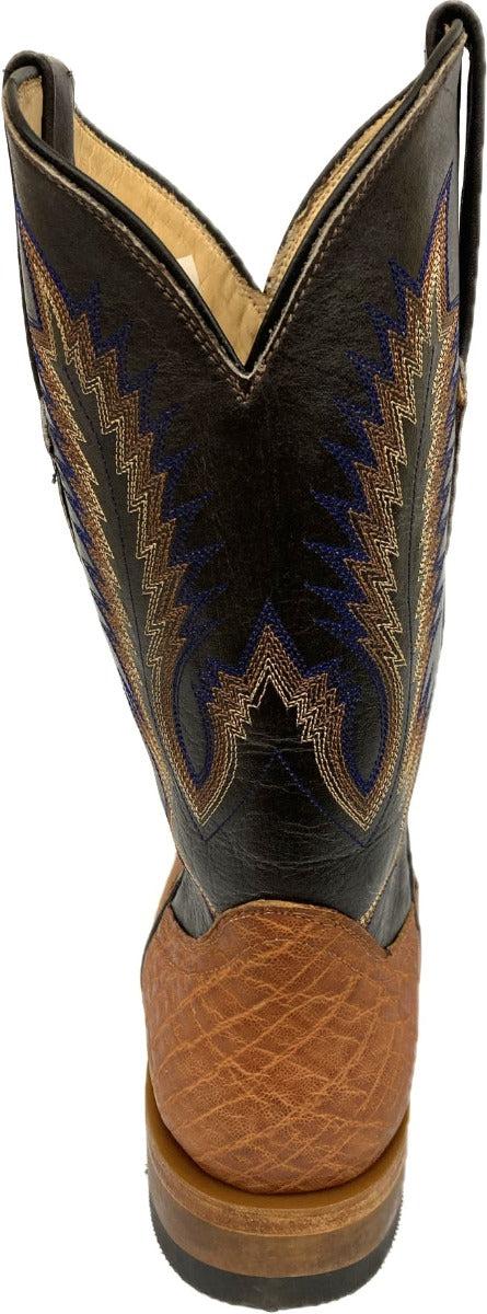 Cowtown Boots Tan With Dark Brown Top Men's Elephant Tan Wide Square Toe Western Boots Q828