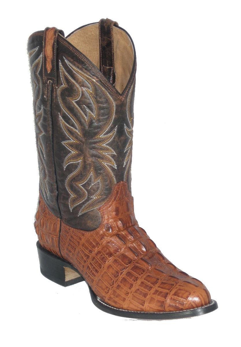 Cowtown Cognac Alligator Print Mens Western Boots R6094