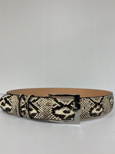 Cowtown Natural Python Mens Belt with Silver Buckle H818