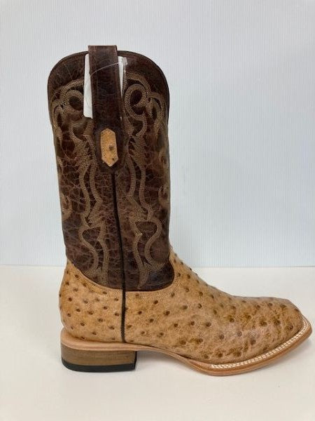 Cowtown Orix Tan Print Ostrich Leather Mens Boots Q6077