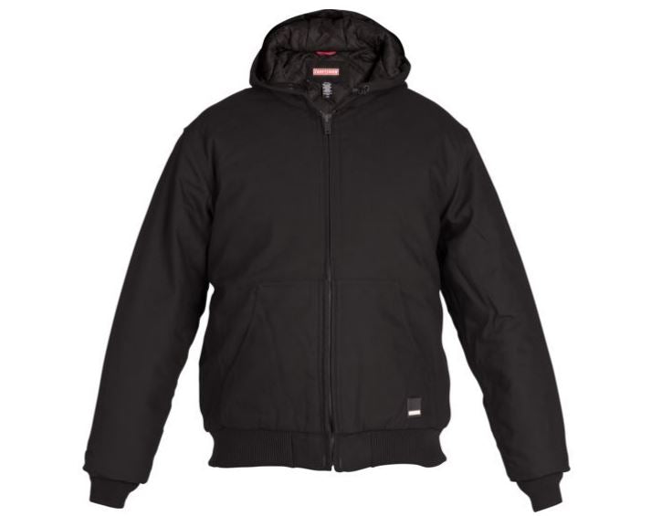 Craftsman Black Hooded Duck Canvas Mens Bomber Jacket 1109-BLK