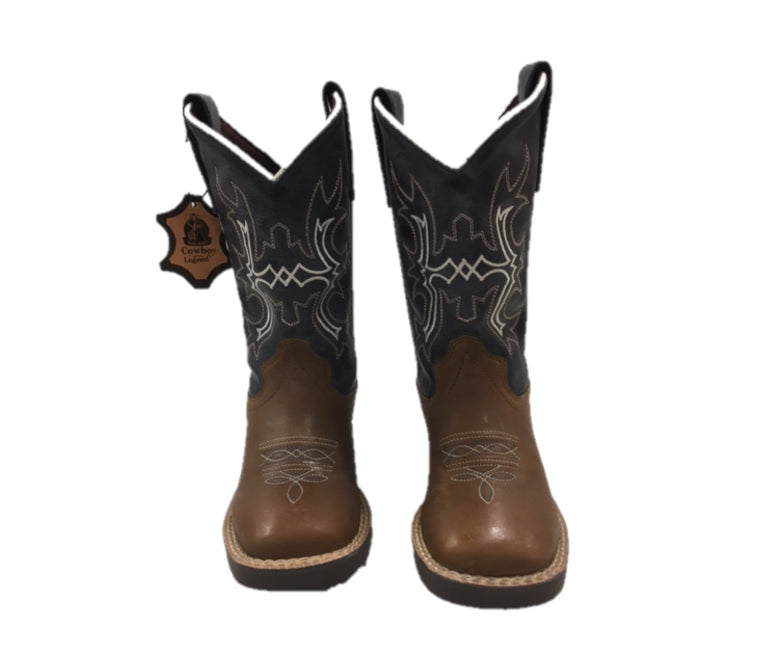 Crazy Cowboy Dark Blue And Distressed Brown Children's Boots 701-30K-CTR