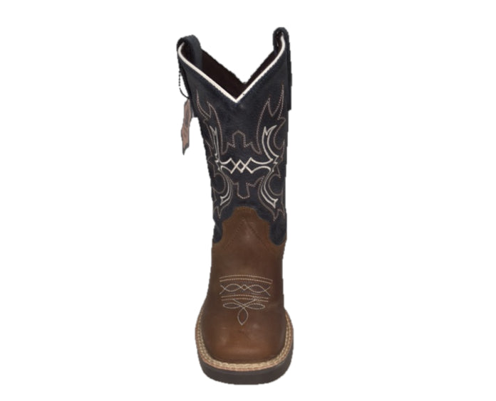 Crazy Cowboy Dark Blue And Distressed Brown Children's Boots 701-30K-CTR