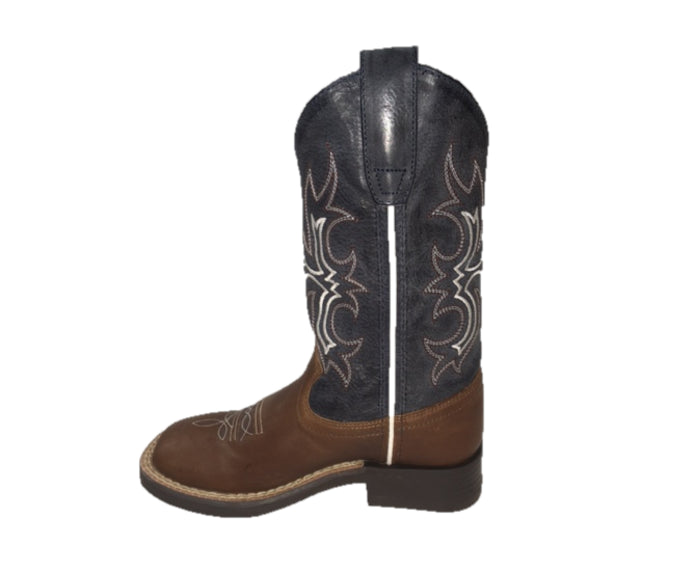 Crazy Cowboy Dark Blue And Distressed Brown Children's Boots 701-30K-CTR