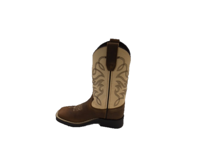 Crazy Cowboy Distressed Brown With Beige Top Children's Boots 709-30K-AR