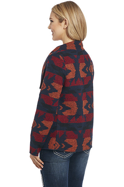 Cripple Creek Aztec Open Front Blanket Wrap Jacket CR15349-74