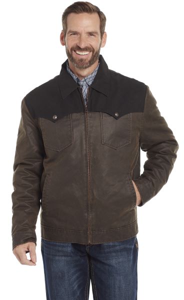 Cripple Creek Brown Two Tone Mens Ranch Jacket with Conceal Carry Pocket CW5419-94
