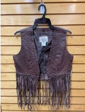 Cripple Creek Ladies Brown Leather with Fringe Vest LL25562-94