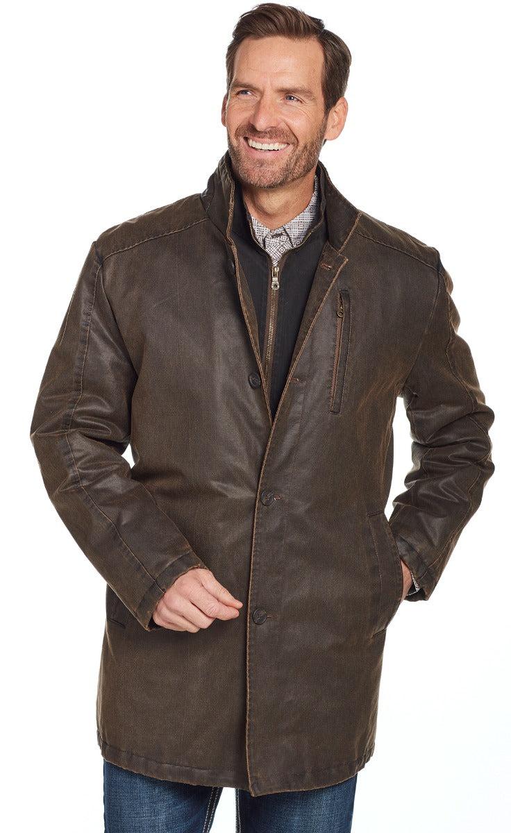 Cripple Creek Men's Enzyme Washed Storm-Flap Long Jacket CW5019