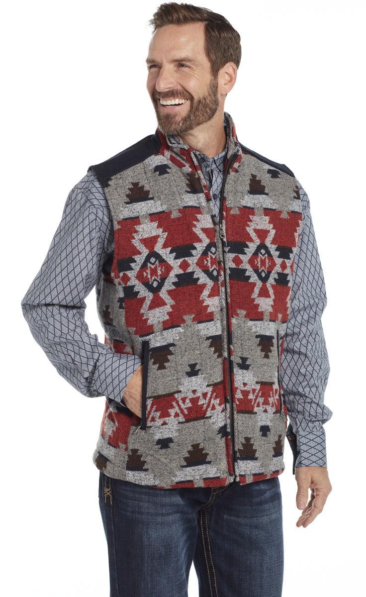 Cripple Creek Men's Zip Front Blanket Vest CR40649-72