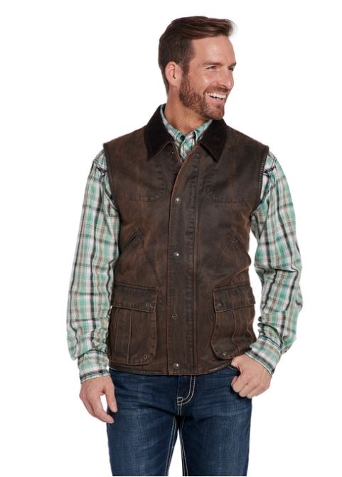 Cripple Creek Pinecone Brown Conceal Carry Pocket Mens Ranchwear Vest CW1417-F21