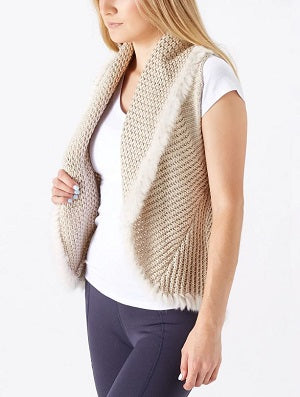 Cripple Creek Tan Women's Crochet Knit Vest CR13948-04